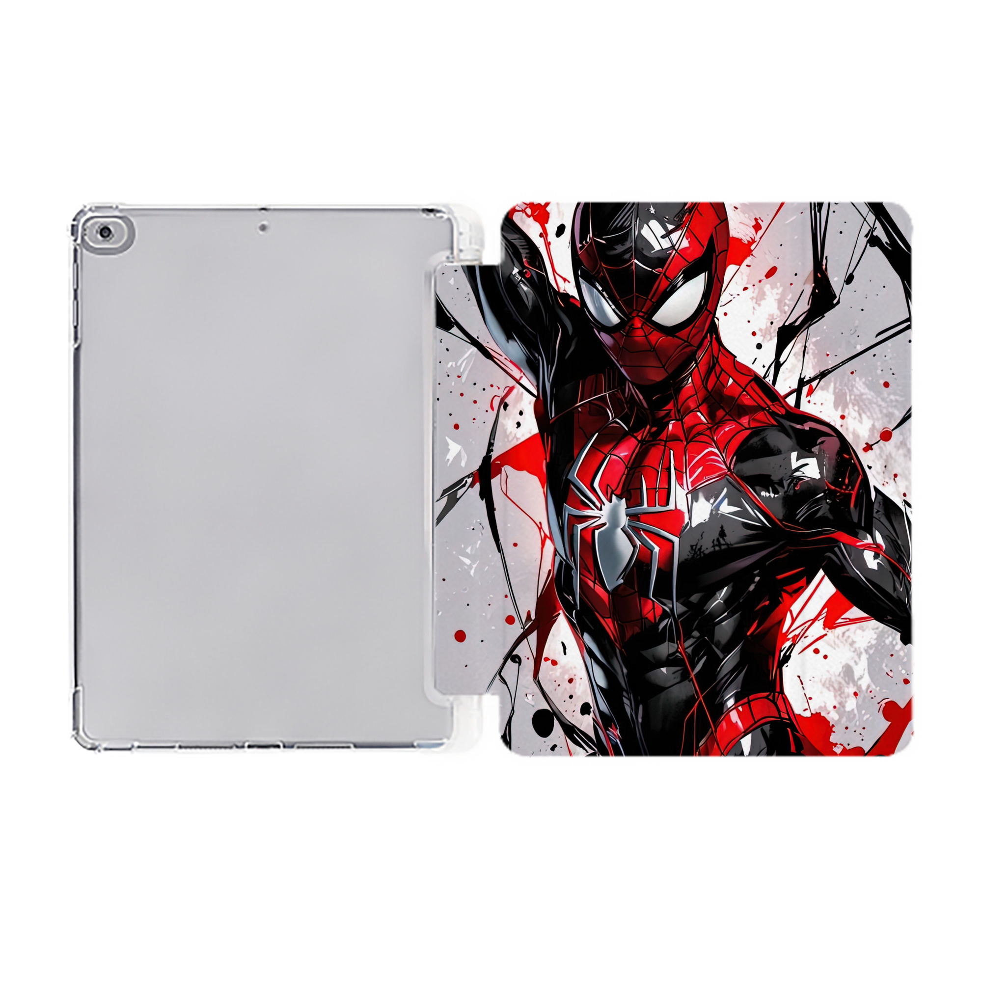（画像用） Spider Man スパイダーマン IPad ケース ペン収納付き 三つ折りスタンド PUレザー×シリコン 対応機種9.5/10.5/10.9インチ